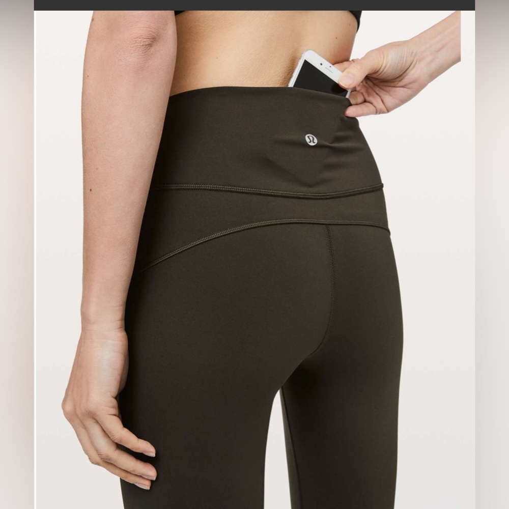 Lululemon In Movement 7/8 Tight *Everlux 25" Dark Green Athletic Leggings Sz 4 - Picture 3 of 11